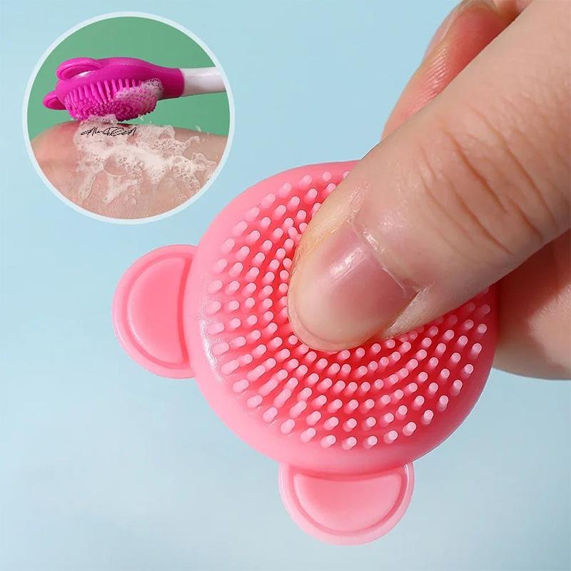 Silicone Facial Cleansing Brush Spatula 2-in-1 Blackhead Removal Deep Cleaning Exfoliator Scrub for Pore Facial Skin Care