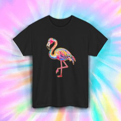Flamingo Shirt Colorful Tropical Bird Beach Summer Vacation Graphic Tee S5xl