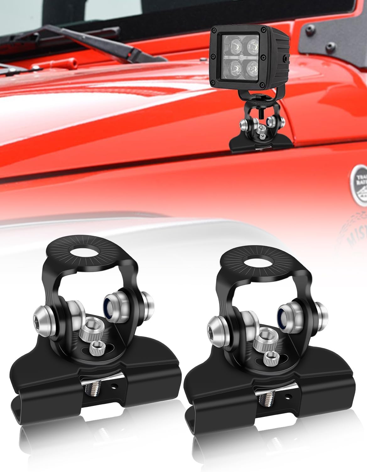 

GREENBEAN Кронштейн для крепления рабочего света, 2 шт., нержавеющая сталь 304, сэндвич-панель из листового металла, светодиодный рабочий свет, прожектор, универсал