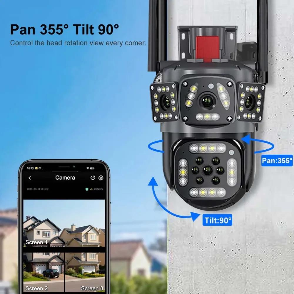 360° Dual-Lens Wireless Waterproof Outdoor Camera with Three-Screen Linkage