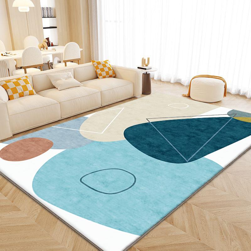 Luxuriöser Teppich aus Kaschmirimitat für Wohnzimmer, Schlafzimmer und mehr – Modernes nordisches Design mit plüschiger Textur, Sofa und Couchtisch, Arbeitszimmer und Garderobe