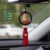 Peach Wood Lotus Guanyin Car Pendant: Zodiac Blessing Ornament