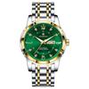 Men's Large Dial Quartz Watch with Dual Calendar & Luminous Hands