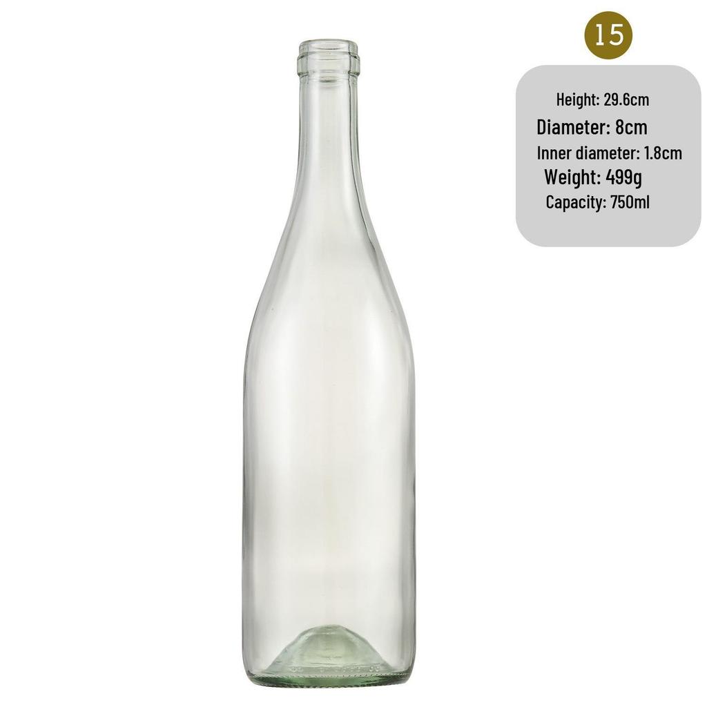 In-Stock Burgundy Green Glass Wine Bottle - Ideal for Red Wine, Liquor, Home Brewing, and Fruit Wine Storage