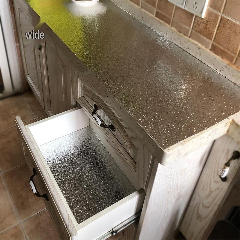 Durable Waterproof Aluminum Foil Cabinet Liner: Self-Adhesive, Moisture-Proof, Oil-Proof Kitchen Mat
