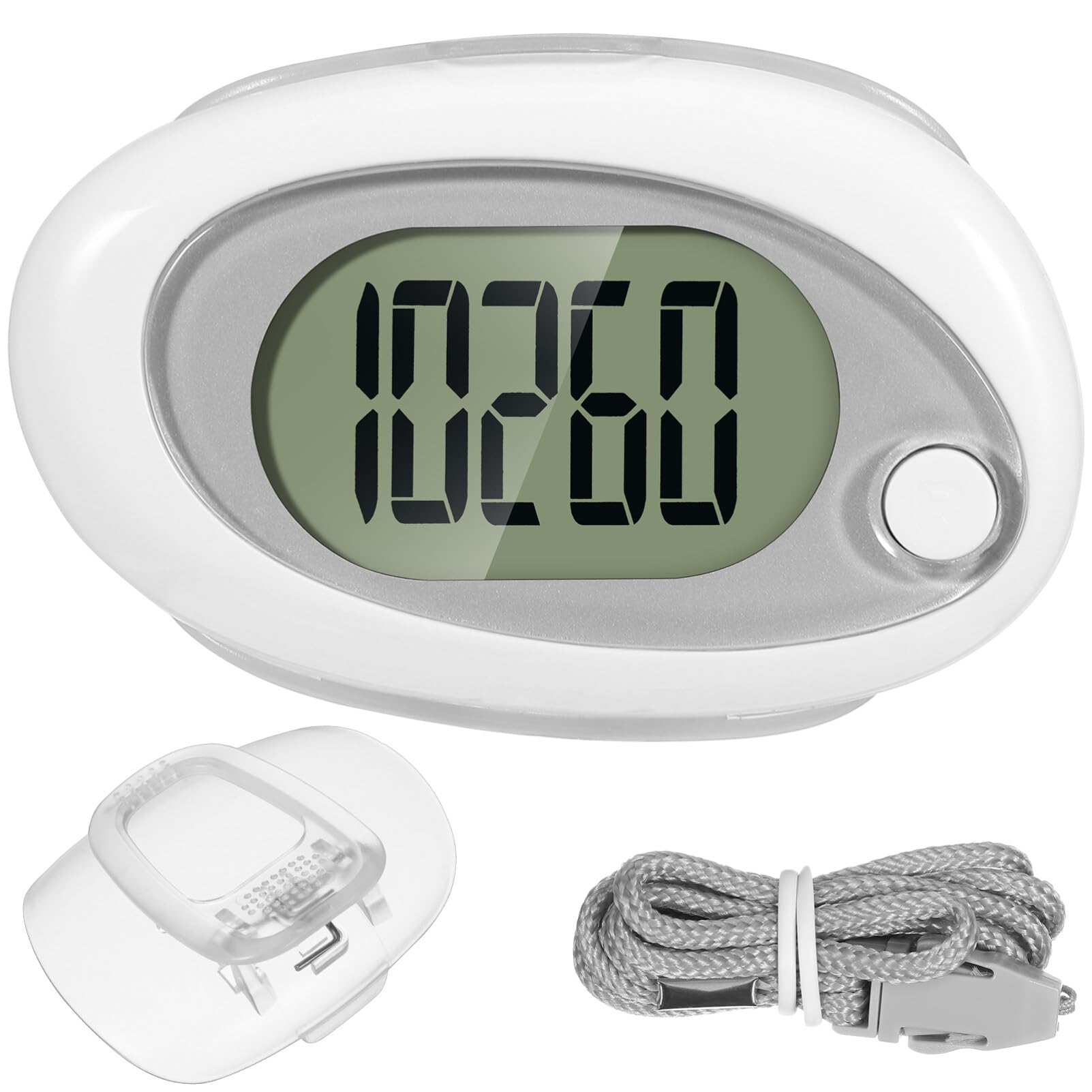 

iplusmile Pedometer with Large Screen, Easy-to-Read Display, Strap and Clip, Compact and Lightweight, Easy to Use, Neck Strap, 3D Sensor, Digital Pedo