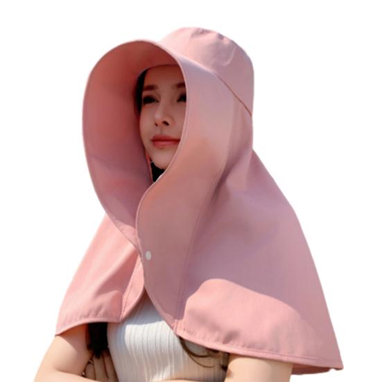 Sun Protection Hat with Large Brim Solid Color Friendly to Skin Quick-Drying Moisture-Wicking Fabric Breathable Cooling Hoodie Hat