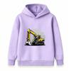 Kids Boys Girls Excavator Print Pullover Hoodie Casual Long Sleeve Warm Sweatshirt for Toddlers