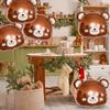 5pcs Cartoon Brown Bear Head Aluminum Foil Balloon Set Cute Animal Theme Party Decoration Birthday Balloons Festival Photo Props