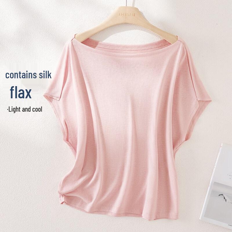 IHIMI Silk Blend Petal Sleeve Oversized T-Shirt S