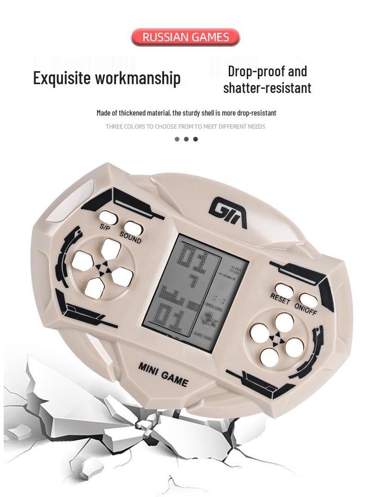 Přenosná retro herní konzole Tetris pro děti a studenty