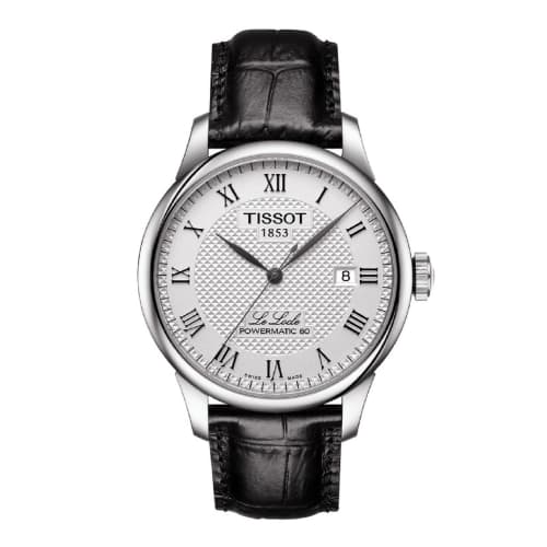 Tissot Le Locle Automatic Powermatic 80 Watch, Silver Dial, Leather Strap, Men's, T0064071603300