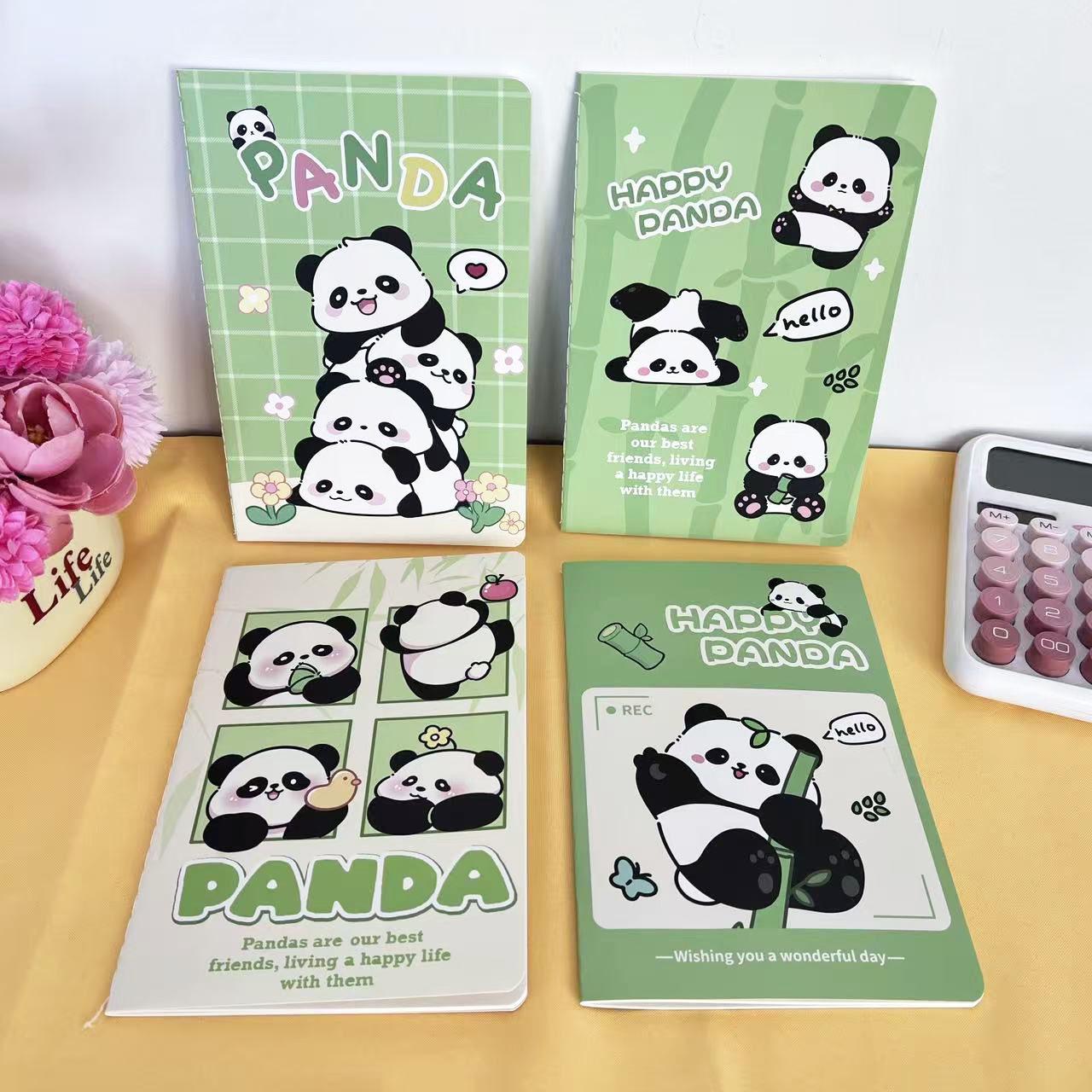 Panda A5 Thread-Bound Notebook: Cute, Durable, Portable Back-to-School Diary for Students & Kids
