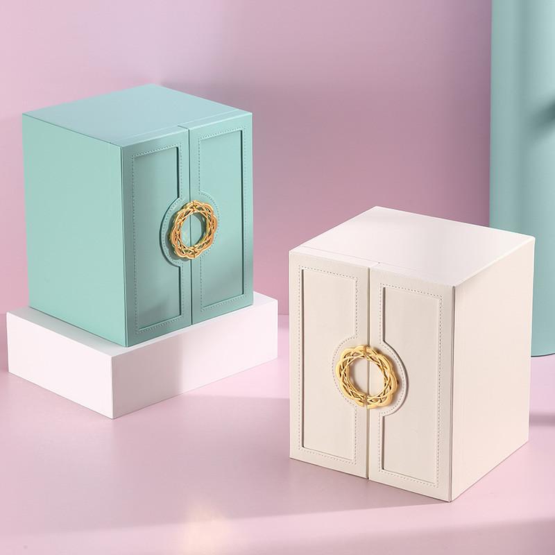 Leather Jewelry Box With Multi Layer Storage For Wedding Gifts And Travel
