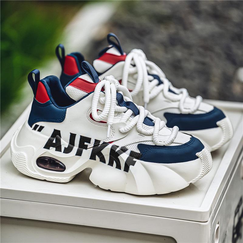 

Men s shoes short air cushion sneakers trendy personality letter white shoes men s running 46