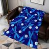 Fashion Print Dragonfly Pattern Blue Flannel Soft Warm Plush Blanket Sofa Living Room Pet Hogar Bedroom Gift Home Car Portable