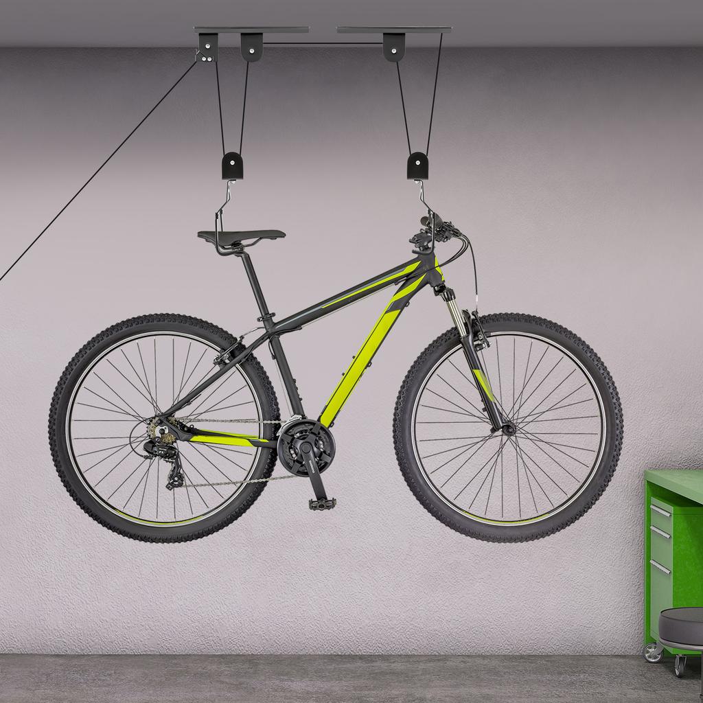 Bicycle Suspension Frame (1 Hanger+2 Multifunctional Hanging Ropes), Mountain Bike Wall Display Rack, Bicycle Storage Elevator
