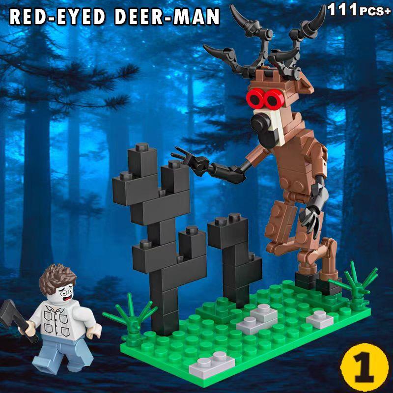 99 Nights in The Forest Figures Toy Figurine Building Block Monster Deer Hunting Scene Blocks Collection Model Kids Toys Gift