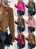 Neue Winter Slim Fit Stehkragen Reißverschluss Jacke Kunstpelz Kurzer Mantel für Damen