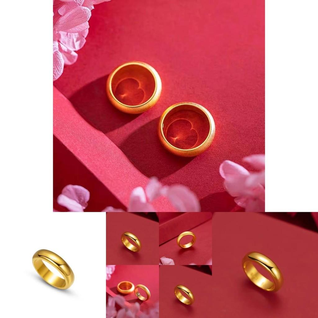 Trendy Minimalist Couple's Thick Ring In Gold Plated Brass With Glossy And Matte Textures