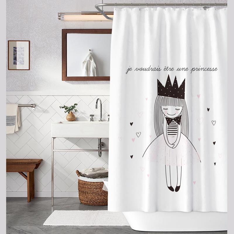 Koupelna zesílená vodotěsná záclona odolná proti plísním sprchový závěs Sprchový oddíl Závěs Sprchový závěs Koupelnový závěs Bez perforace