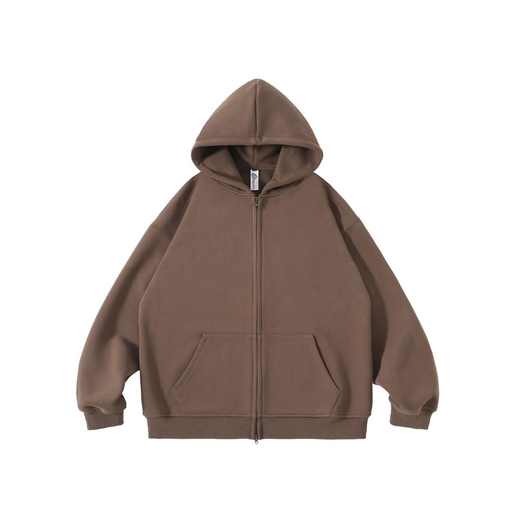 RUIIENRS X Ropucha 2026 Spring Autumn Solid Color Hooded Zip Up Sweatshirt for Men 