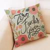 Elegant Letter Print Cotton Linen Pillow Cover For Home Car And Office Decor