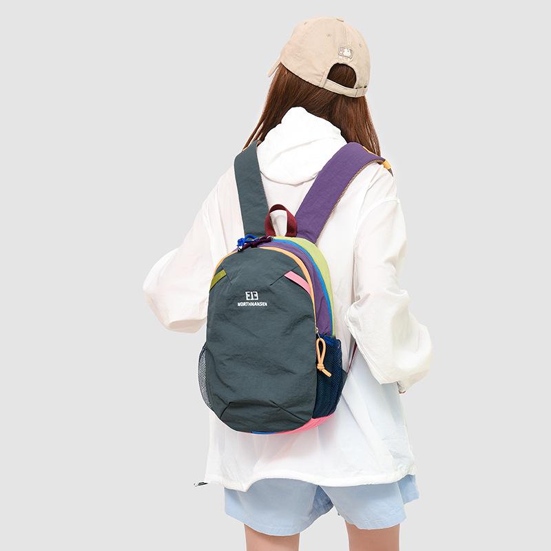 Lightweight Water-Repellent Colorblock Travel Backpack for Men and Women