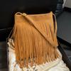 Trendy New Products Western Denim Style Suede Fringed Shoulder Bag Personalized Commuting Versatile Maillard Crossbody Bag
