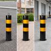 Steel Bollard with Base Plate Permanent Safety Post Hoop Handle Fixed