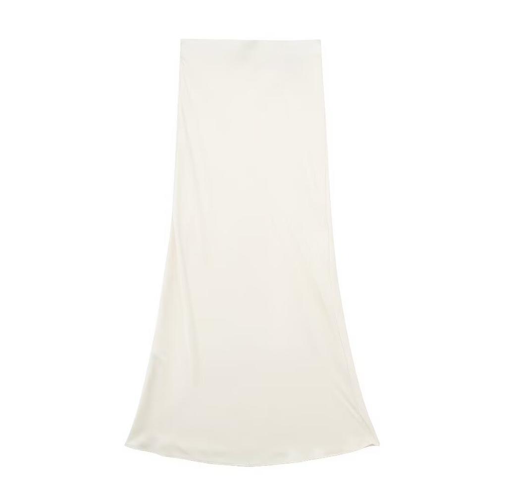 European and American style, new women's clothing, fashionable, casual silk satin texture Midi skirt 5427/453