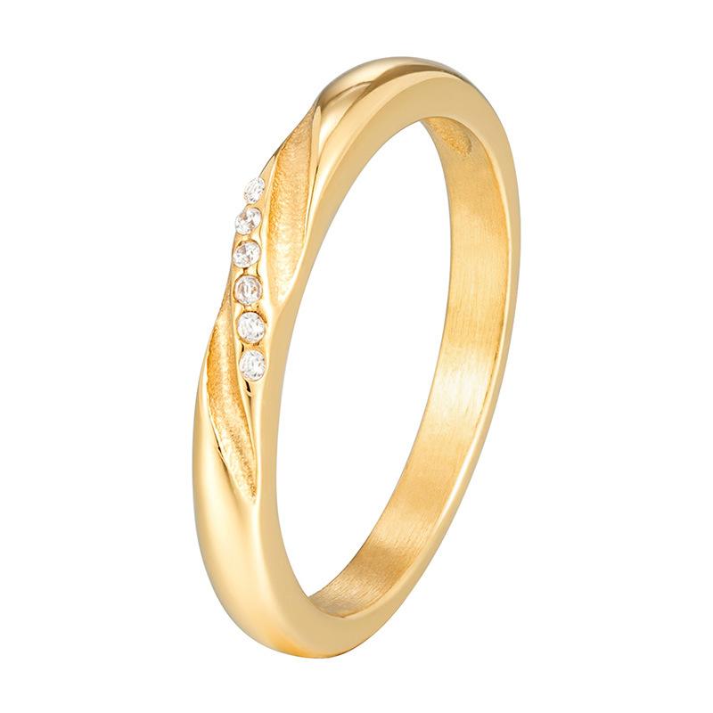 Light Luxury Mobius Diamond Ring Niche High-end Ring Women's Titanium Steel Non-fading Jewelry