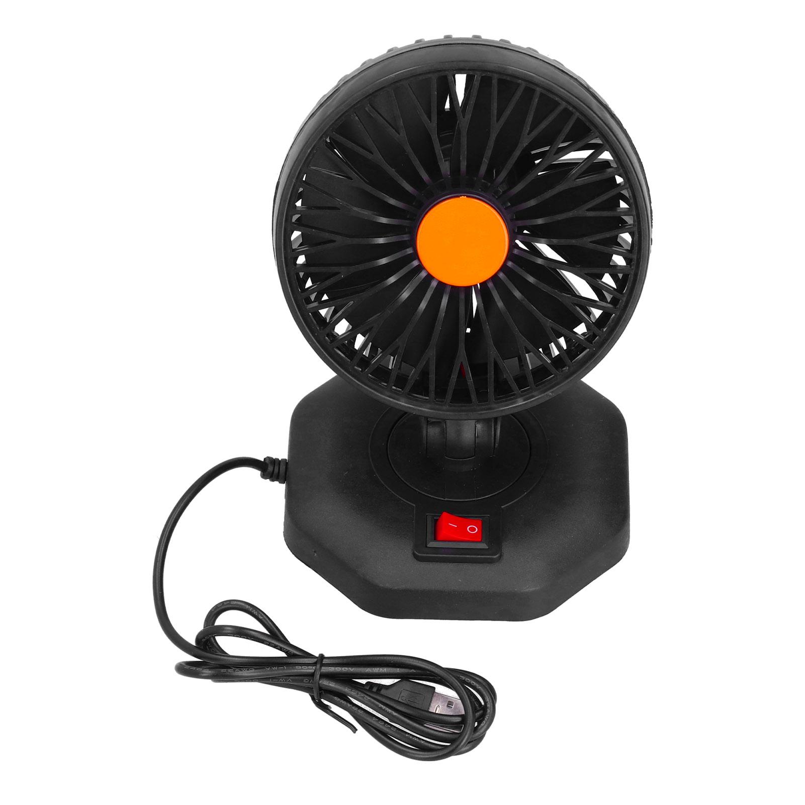 

USB Вентилятор Круглий Одноголовий Міні 360 Градусів Обертання Регульований Електричне Охолоджувальне Обладнання чорний