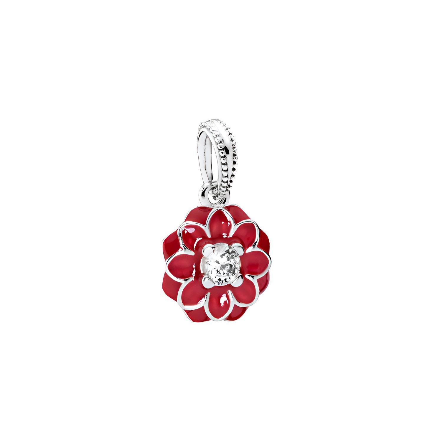 Pandora Eastern Floral Pendant Exquisite Unique Charm Women pendant 791829CZ Red,F