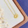 Vietnam Gold Interlocking Ring Necklace: Women's Light Luxury Clavicle Chain Pendant
