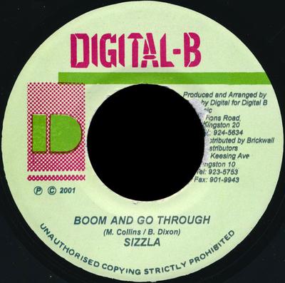 7inch Record SIZZLA - Boom And Go Through NONE Digital-B 2001 Jamaica Reggae, Ska & Dub Used