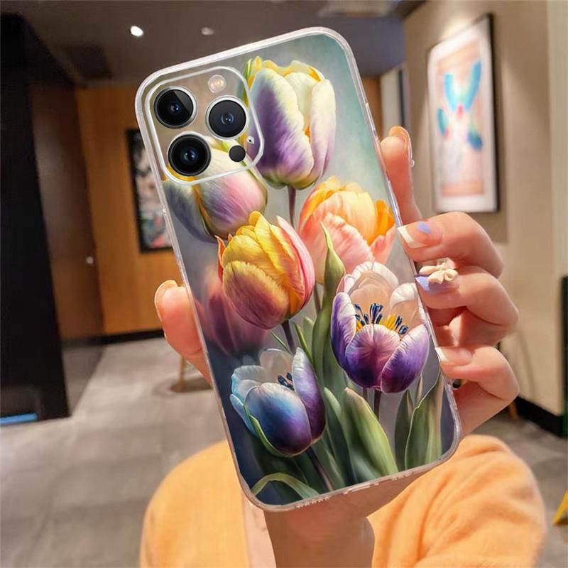 Tulips Phone Case For Iphone 17 Pro Max Air 16 15 14 13 Pro Max 15 16 Pro 15Plus