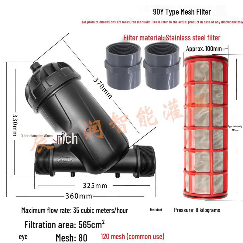 360° Rotating Sprinkler Head with 120 Mesh Filter for Greenhouse Drip Irrigation Systems