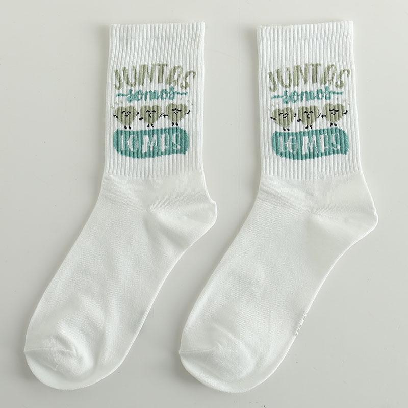 Roliga Herrstrumpor Glada Nya Mode Ins Stil Strumpor För Kvinnor Och Män Hip Hop Harajuku Tecknad Fotboll Bomullsstrumpor