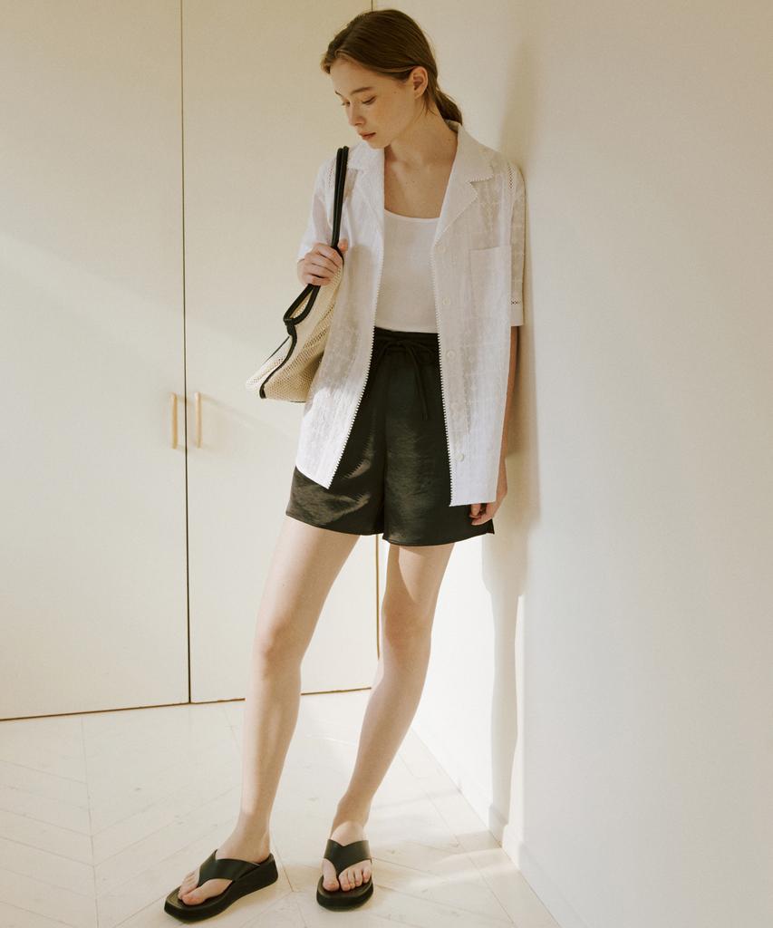 OCTETTE Loose Satin Shorts_2Color