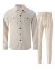 Completo casual da uomo autunnale europeo con giacca a maniche lunghe a nido d'ape e pantaloni