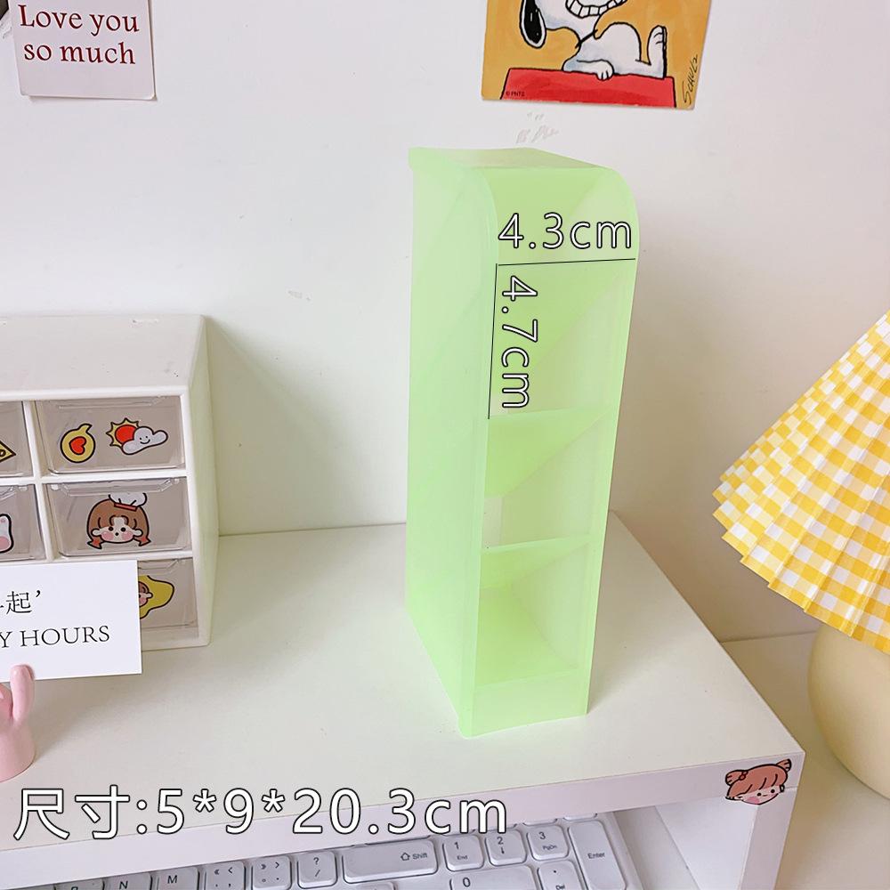 Korean Style Pen Holder Ins Desktop Storage Case Simple And Versatile Four Grid Diagonal Insertion Makeup Brush Lipstick Storage