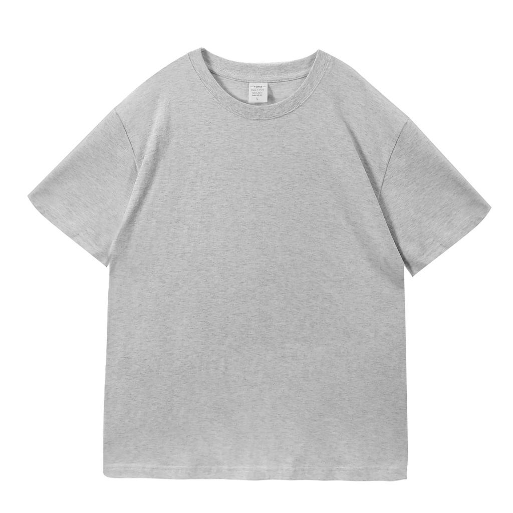 Solid Color Short-Sleeved T-Shirt Men'S 200G Pure Cotton Loose And Versatile Time-Simple Bottoming Shirt Combed Cotton Crew Neck Shoulder Top