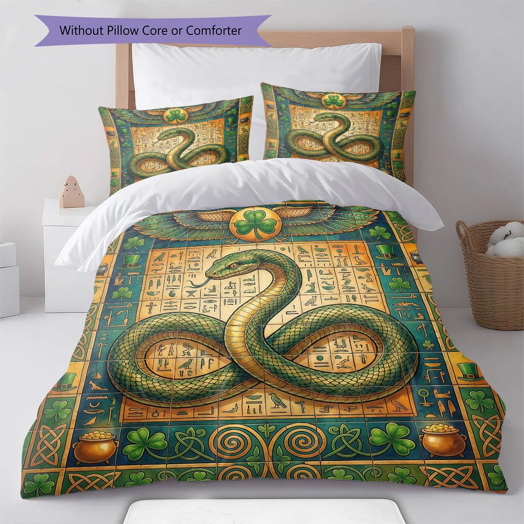 Legendary Mural Pattern Bedding Quilt Set Quilt Cover Pillowcase Home Decoration Birthday Gift (1 * Duvet Cover + 2 * Pillowcase, Without Core)