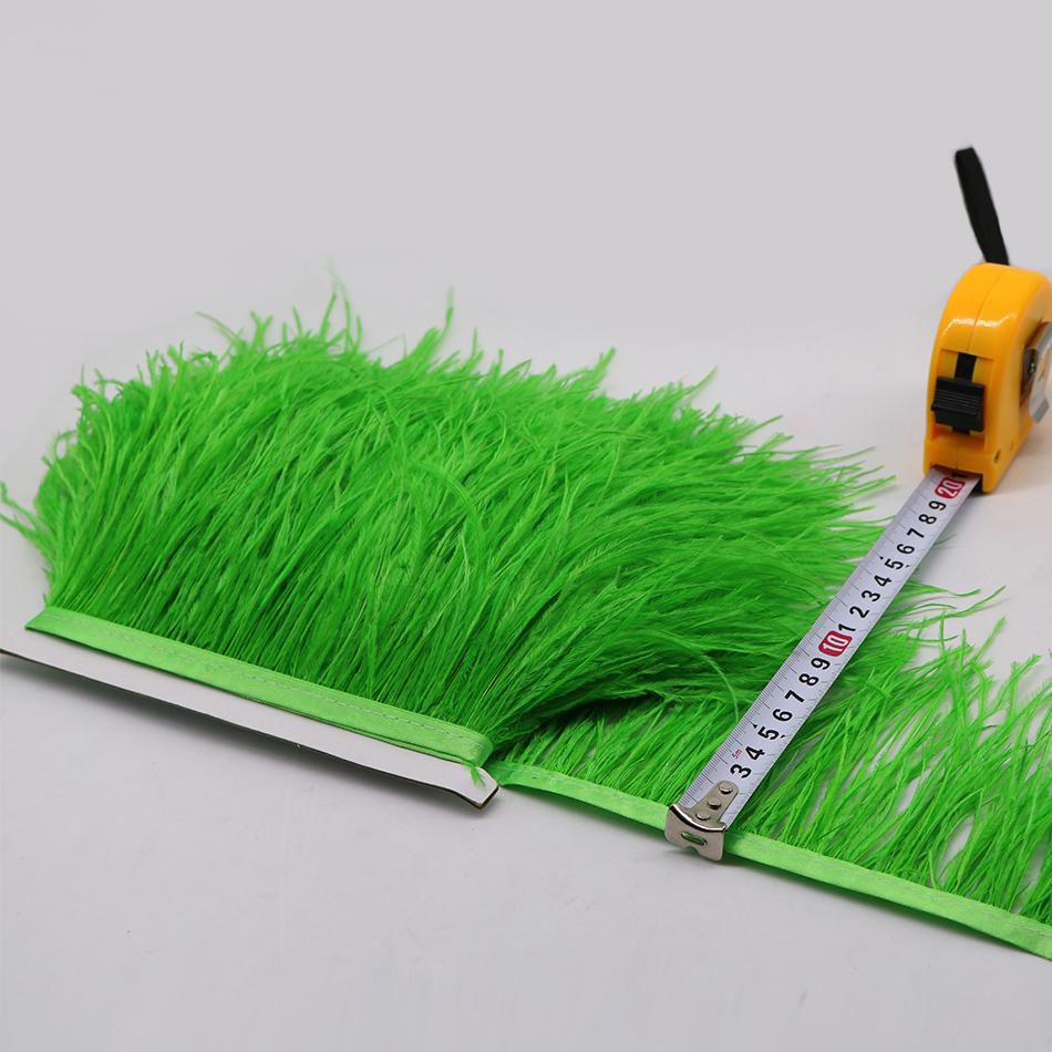 Feder1Meter Bunte Natürliche Straußenfedern Fransenbesatz 8-10CM 10-15CM Band Feder für Haare Kleidung Hochzeitsdekoration Nähbesatz