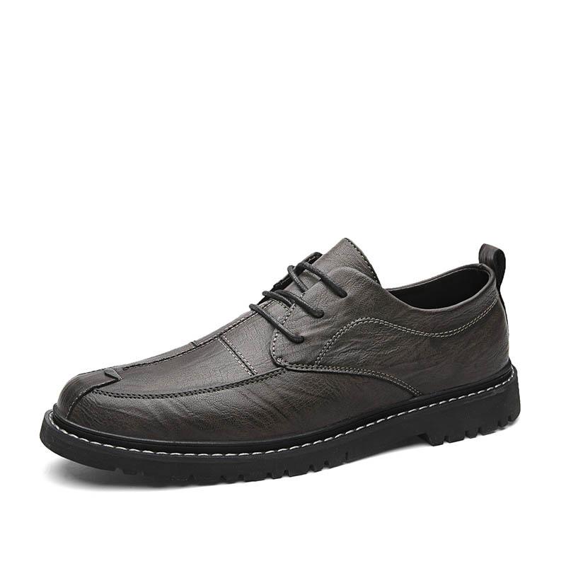 

Four Seasons Low-top Lace-up Leather Shoes British Style Men s Solid Color Small Black Shoes Outer Wear Trend Casual Business Leather Shoes 2025 44