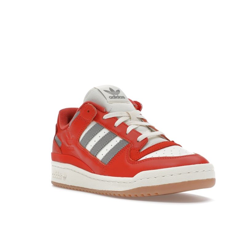 Adidas Forum Low Gebraucht Rot Gummi Herren Sneaker Anthrazit-Solid-Grau Off-White FZ6273