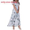 Summer Floral Chiffon Dress With V Neck Short Sleeves For Elegant Casual Wear