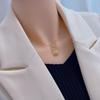 Exquisite Cat's Eye Tulip Necklace - Titanium Steel, Light Luxury Design, 2022 Trend Clavicle Chain