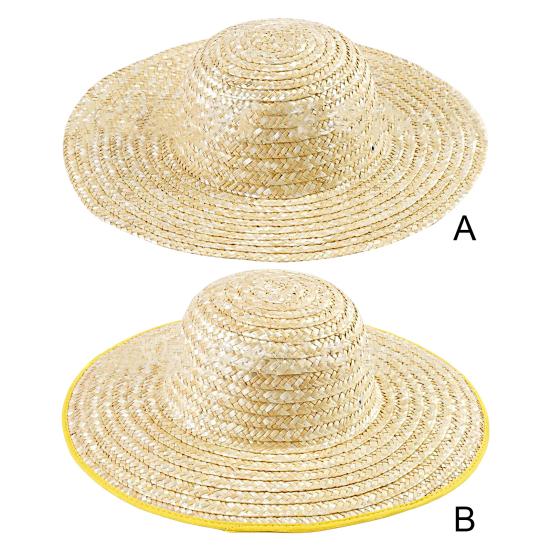 Cappello di Paglia Traspirante a Tesa Larga Comodo Anti-UV Protezione Solare Cappello Parasole per Pesca